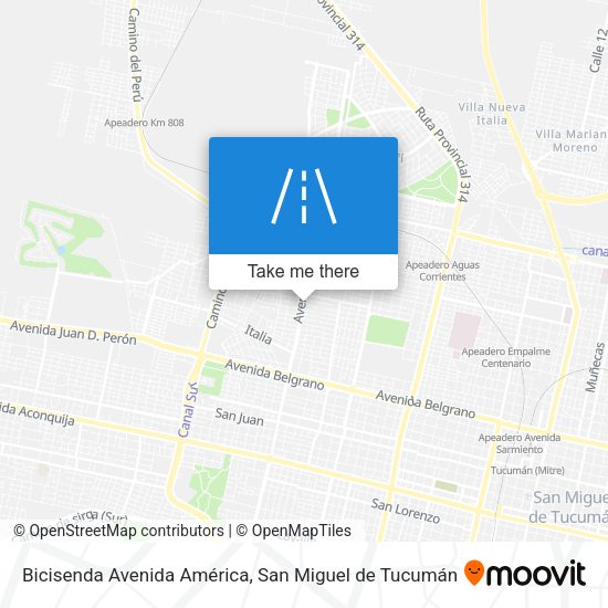 Mapa de Bicisenda Avenida América