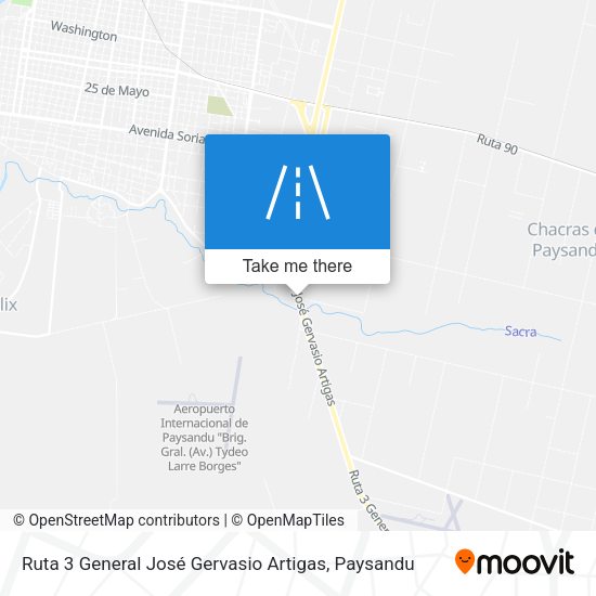 Mapa de Ruta 3 General José Gervasio Artigas
