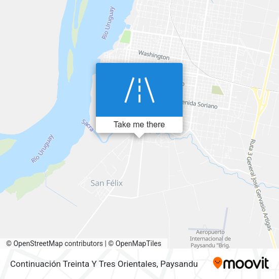 Mapa de Continuación Treinta Y Tres Orientales