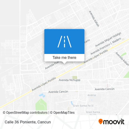 Mapa de Calle 36 Poniente