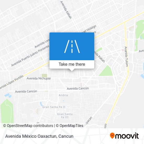 Avenida México Oaxactun map
