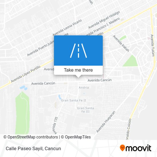Mapa de Calle Paseo Sayil