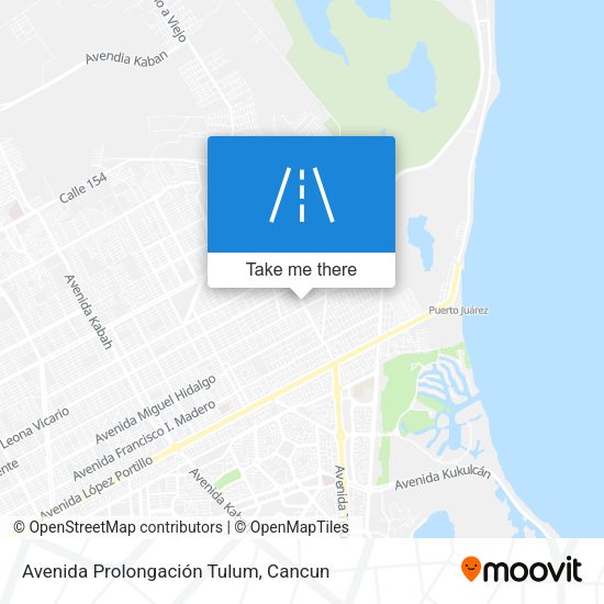 Avenida Prolongación Tulum map