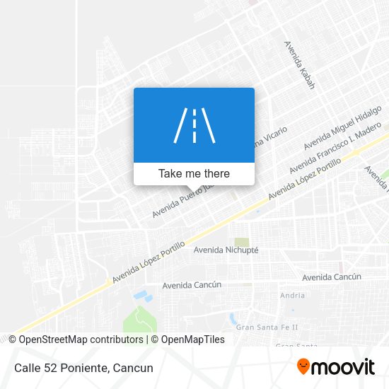 Mapa de Calle 52 Poniente