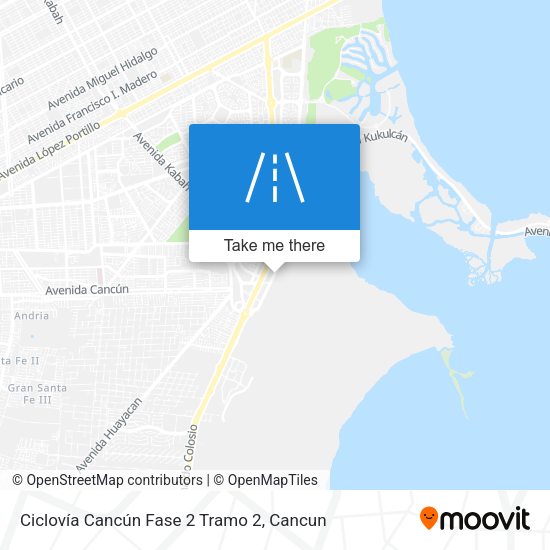 Mapa de Ciclovía Cancún Fase 2 Tramo 2