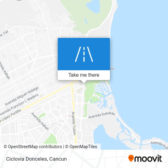 Ciclovía Donceles map