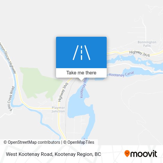 West Kootenay Road map