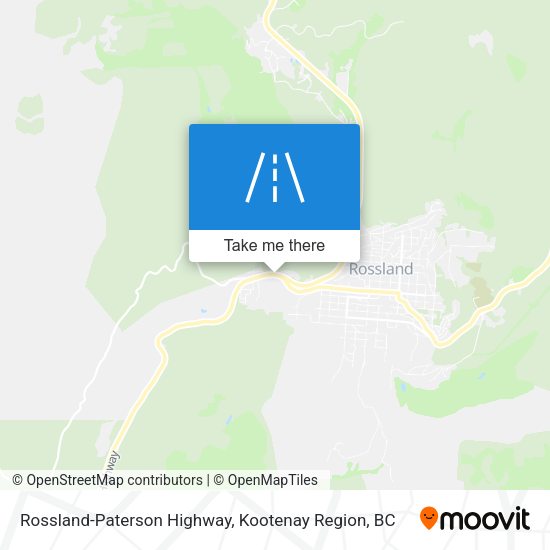 Rossland-Paterson Highway map