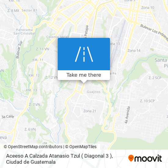 Aceeso A Calzada Atanasio Tzul ( Diagonal 3 ) map