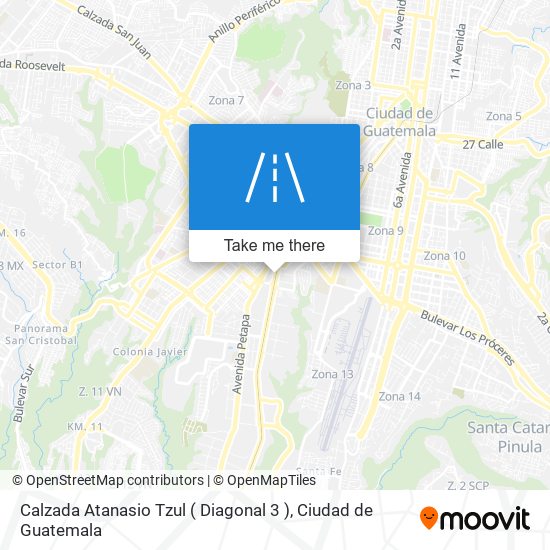 Calzada Atanasio Tzul ( Diagonal 3 ) map