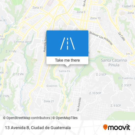 13 Avenida B map