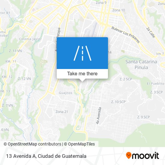 13 Avenida A map