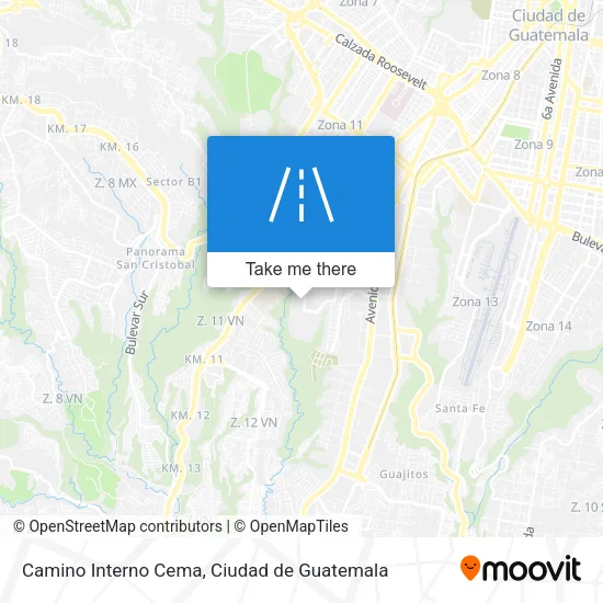 Camino Interno Cema map