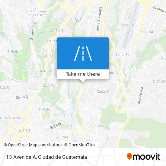 13 Avenida A map