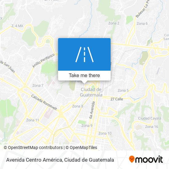 Avenida Centro América map