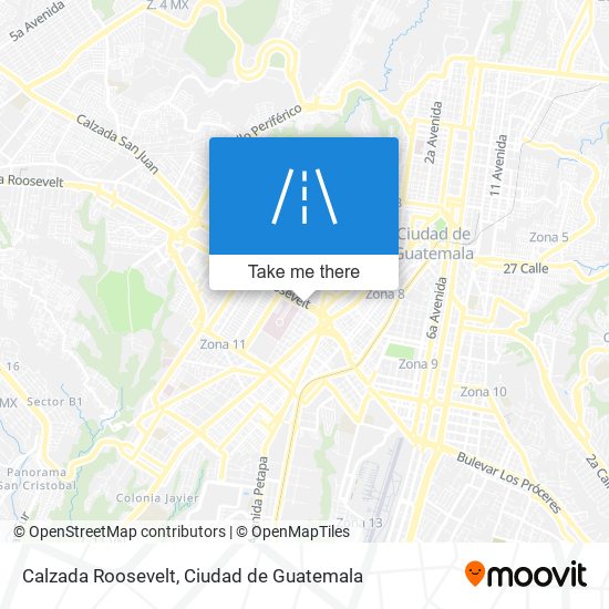 Calzada Roosevelt map