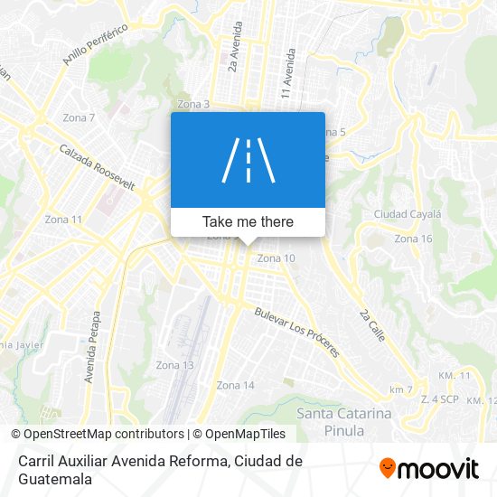 Carril Auxiliar Avenida Reforma map