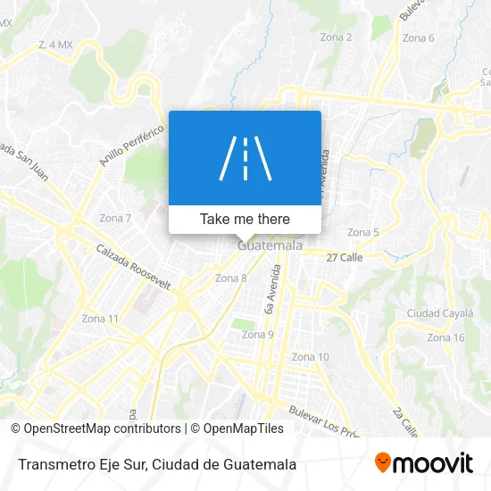 Transmetro Eje Sur map