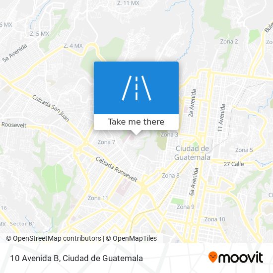 10 Avenida B map