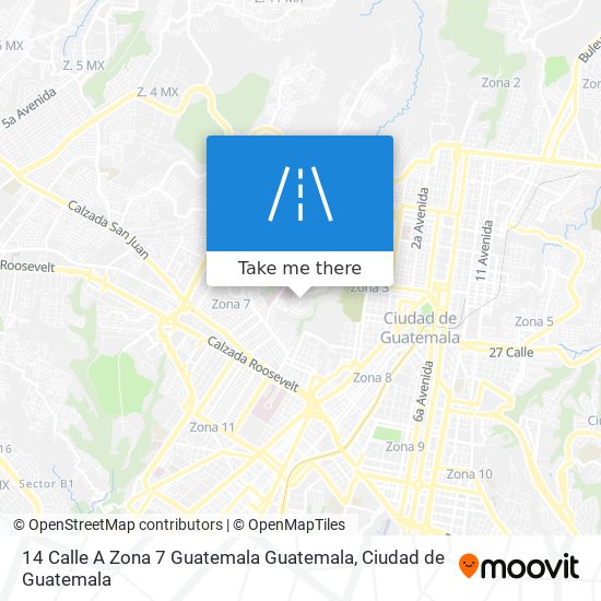 Mapa de 14 Calle A Zona 7 Guatemala Guatemala