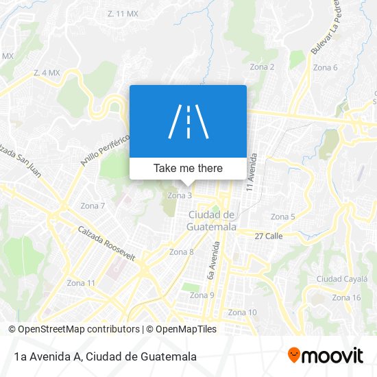 Mapa de 1a Avenida A