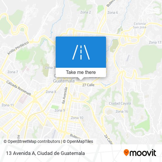 13 Avenida A map