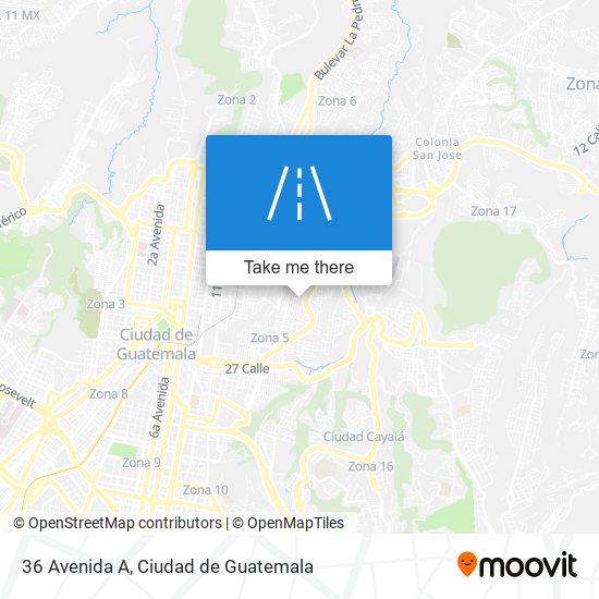 Mapa de 36 Avenida A