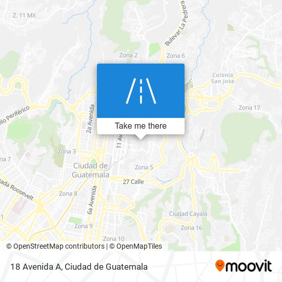 18 Avenida A map