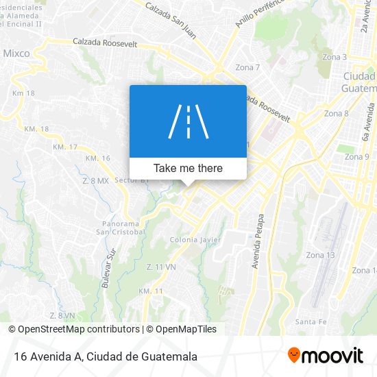 16 Avenida A map