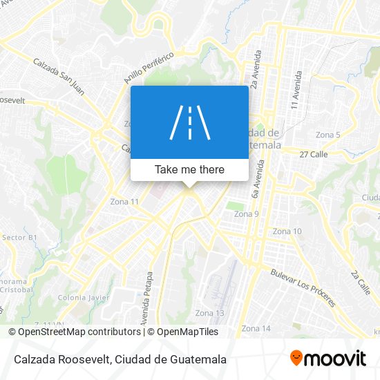 Calzada Roosevelt map