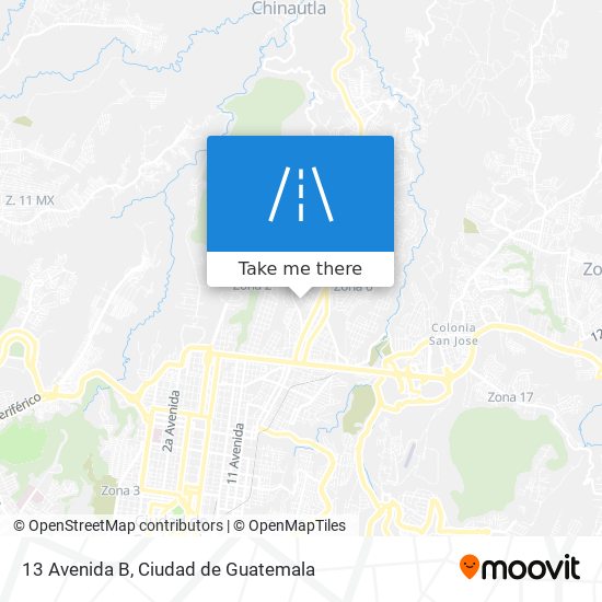 13 Avenida B map