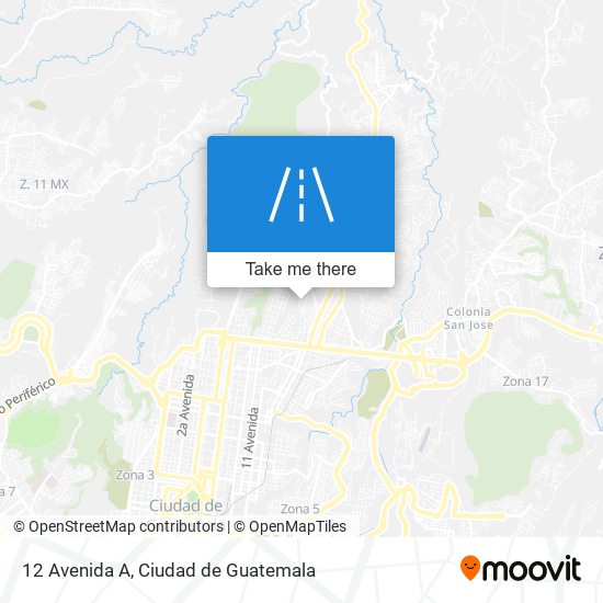 12 Avenida A map