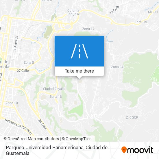 Parqueo Universidad Panamericana map