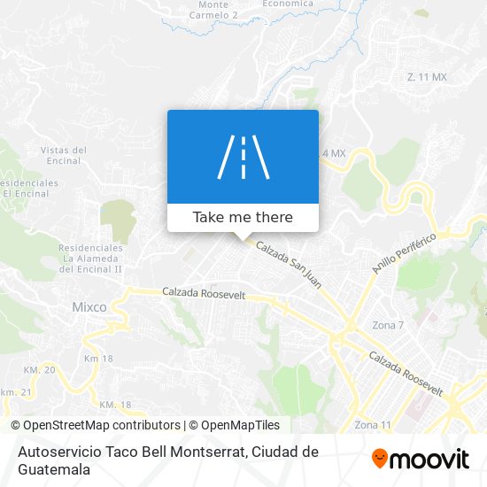 Mapa de Autoservicio Taco Bell Montserrat