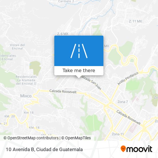 Mapa de 10 Avenida B