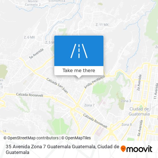 Mapa de 35 Avenida Zona 7 Guatemala Guatemala