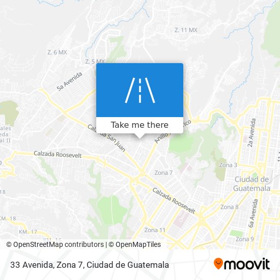 Mapa de 33 Avenida, Zona 7