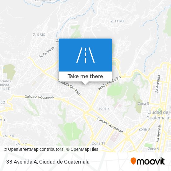 38 Avenida A map