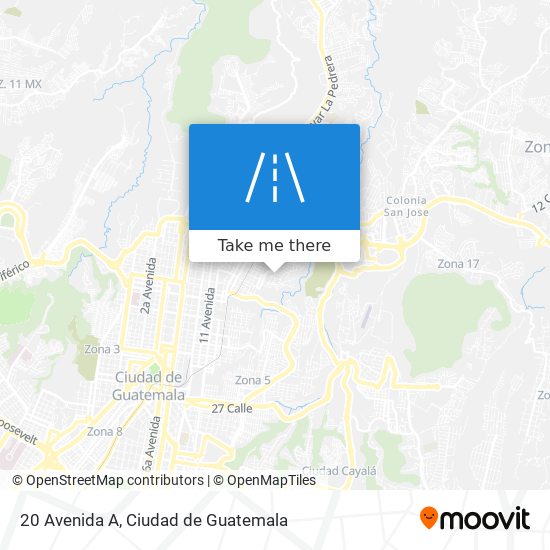 20 Avenida A map