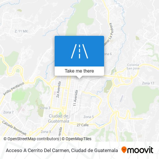 Acceso A Cerrito Del Carmen map