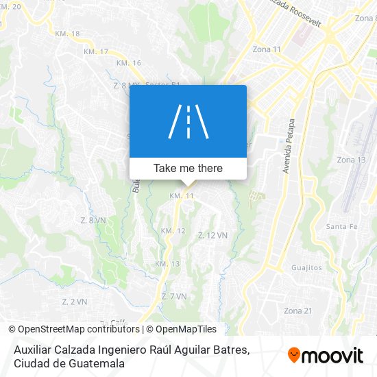 Mapa de Auxiliar Calzada Ingeniero Raúl Aguilar Batres