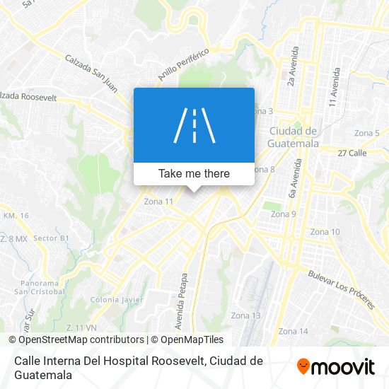 Calle Interna Del Hospital Roosevelt map