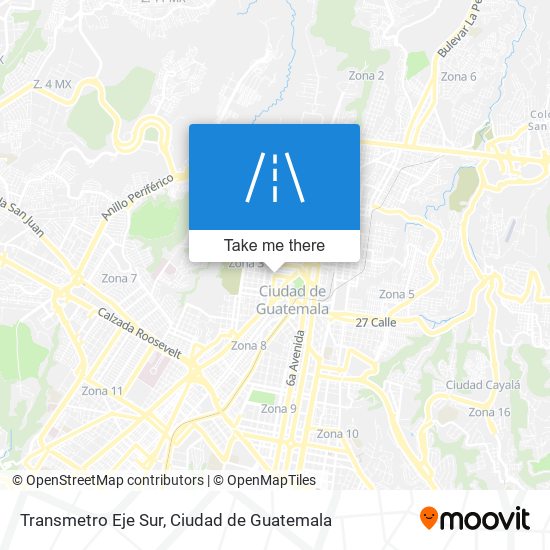 Transmetro Eje Sur map