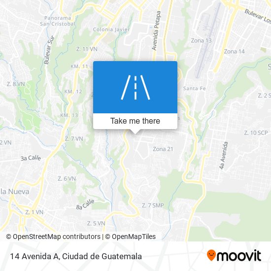 14 Avenida A map