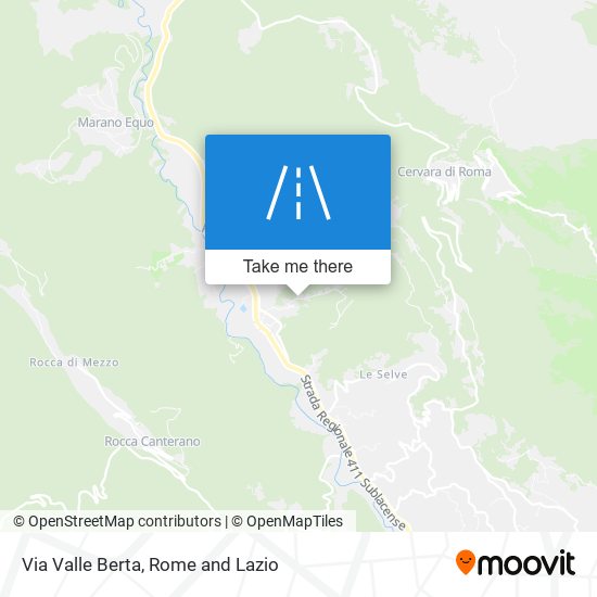 Via Valle Berta map
