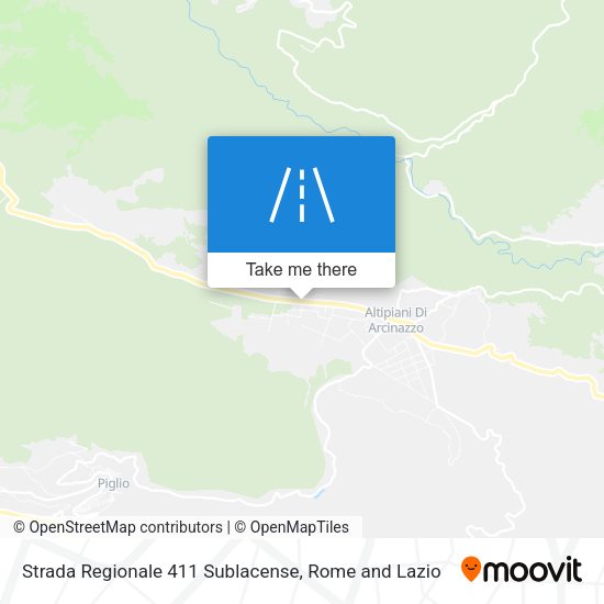Strada Regionale 411 Sublacense map