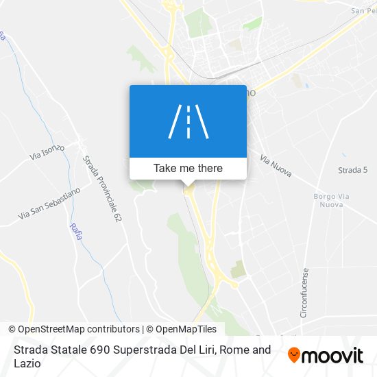 Strada Statale 690 Superstrada Del Liri map