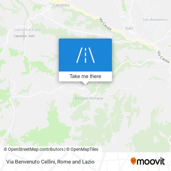 Via Benvenuto Cellini map