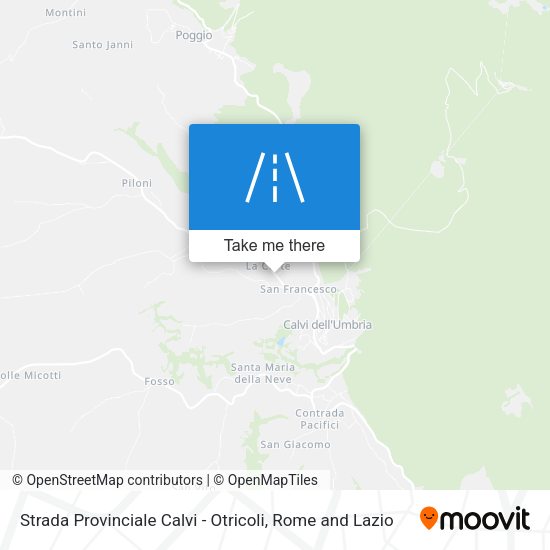 Strada Provinciale Calvi - Otricoli map