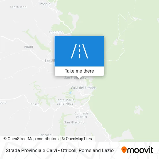 Provincial Road Calvi - Otricoli map